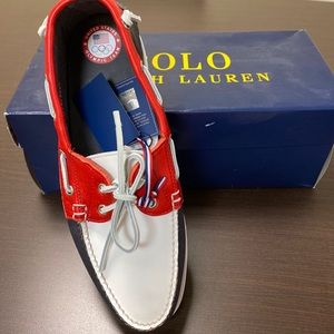 NWT Polo Ralph Lauren Mens Size 10.5 D 2016 Olympic Leather Boat Shoes